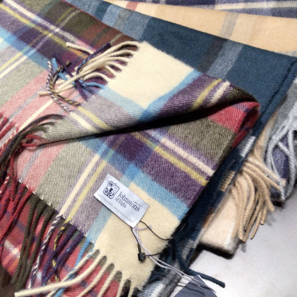 JOHNSTONS of ELGIN カシミアマフラー チェック柄 johnstons of elgin